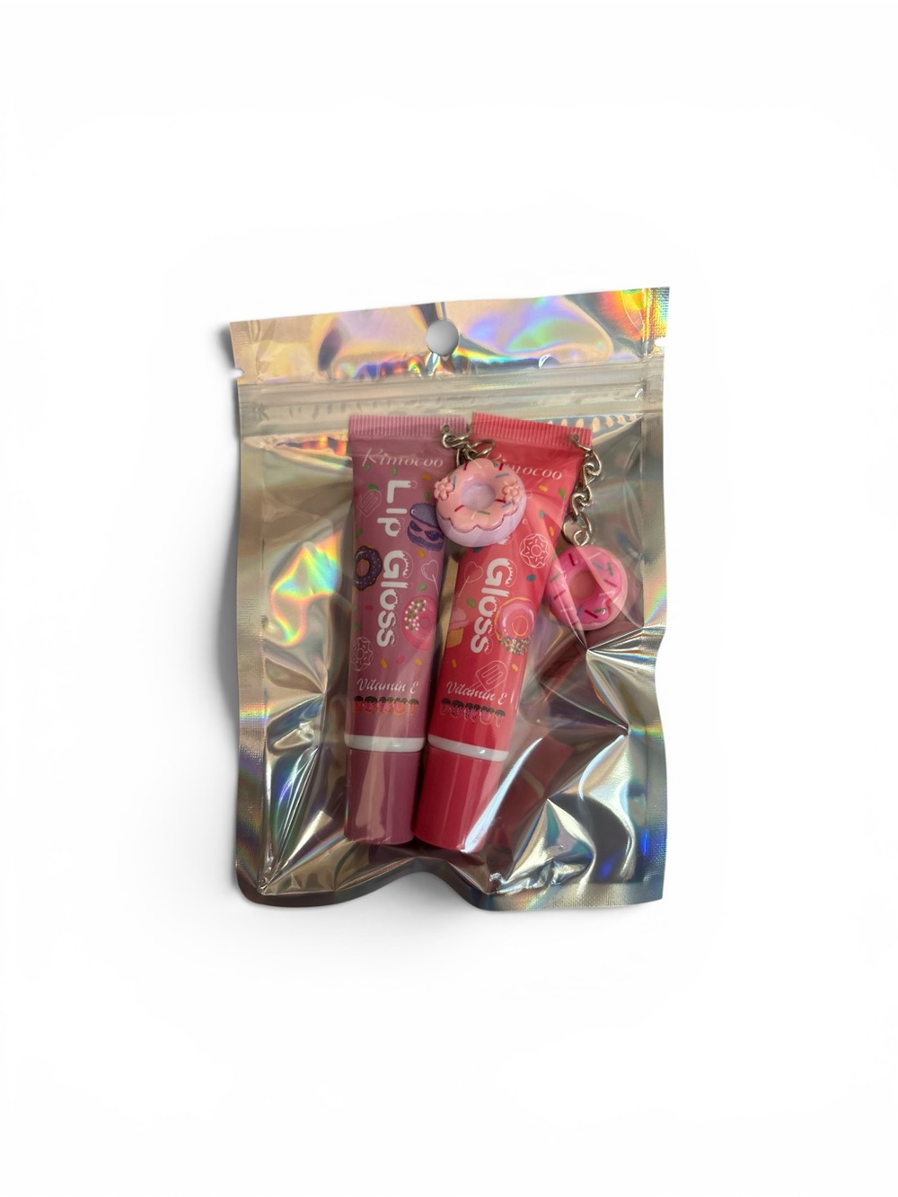 Moda Pink Lip Gloss Duo with Pink Charms (Random Set of 2)